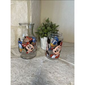 Disney vintage Mickey and Friends glassware carafe/pitcher